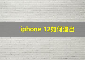 iphone 12如何退出